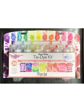 Tulip One Step Tie Dye Kit Kaleidoscope 70 pc 12 Colors Dyes Up To 36 Projects